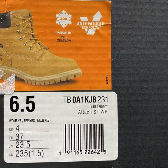 Timberland 6" Steel Toe Insulated Work Boot in Wheat - Picture 10 of 10